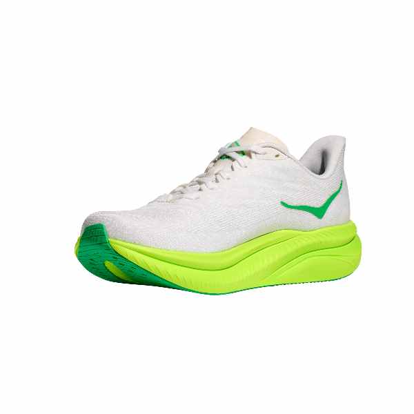 Hoka Mach 6 White/ Neon Lime
