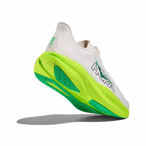 Hoka Mach 6 White/ Neon Lime