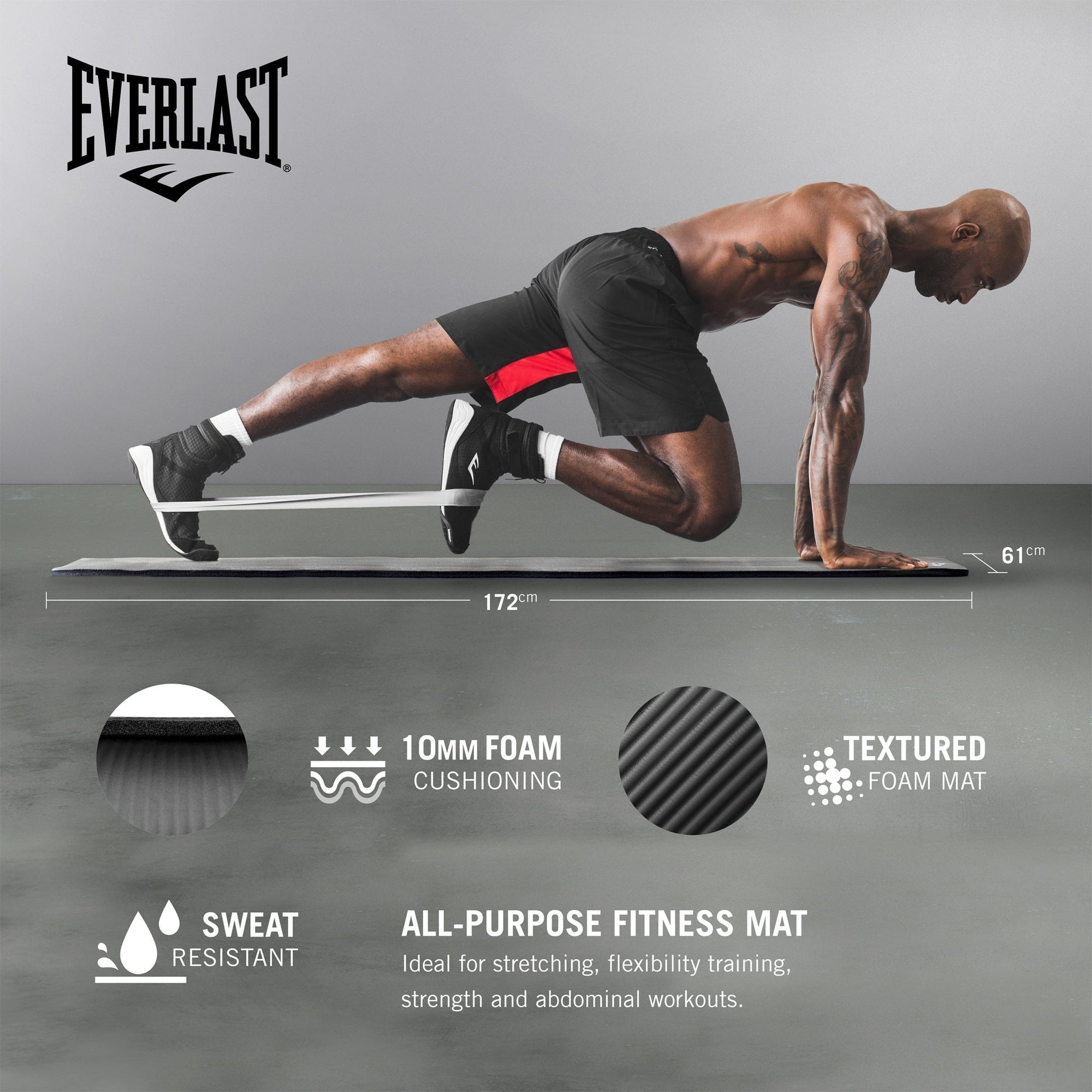 10MM NBR FITNESS MAT - BLACK