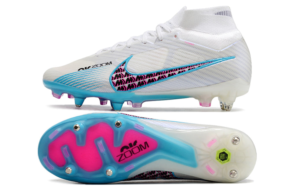 Air Zoom Mercurial Superfly 15 Elite FG White/Blue/Pink