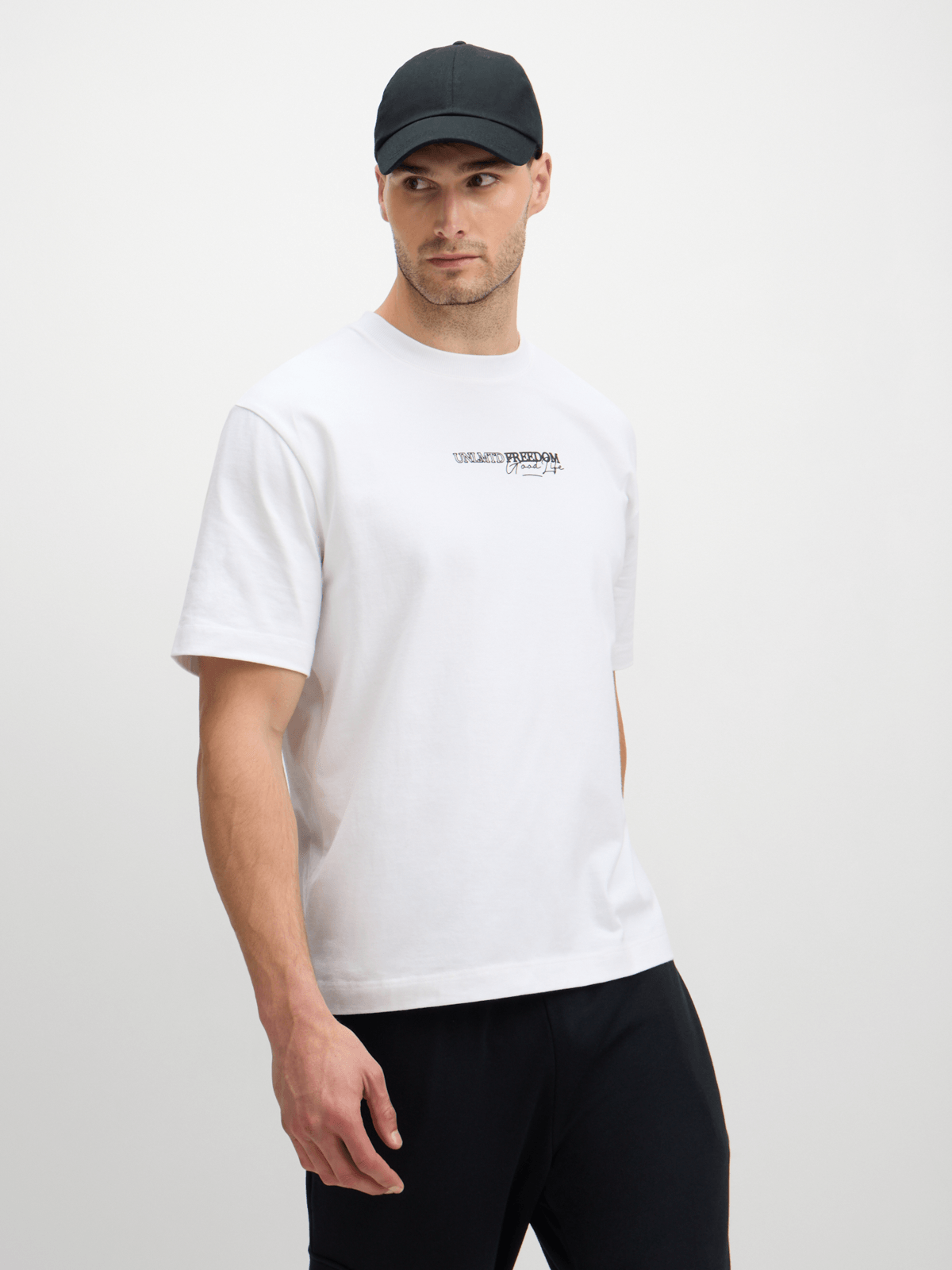 TS Men's Unlimited Graphic White Cotton Crew Neck Short Sleeve T-Shirt