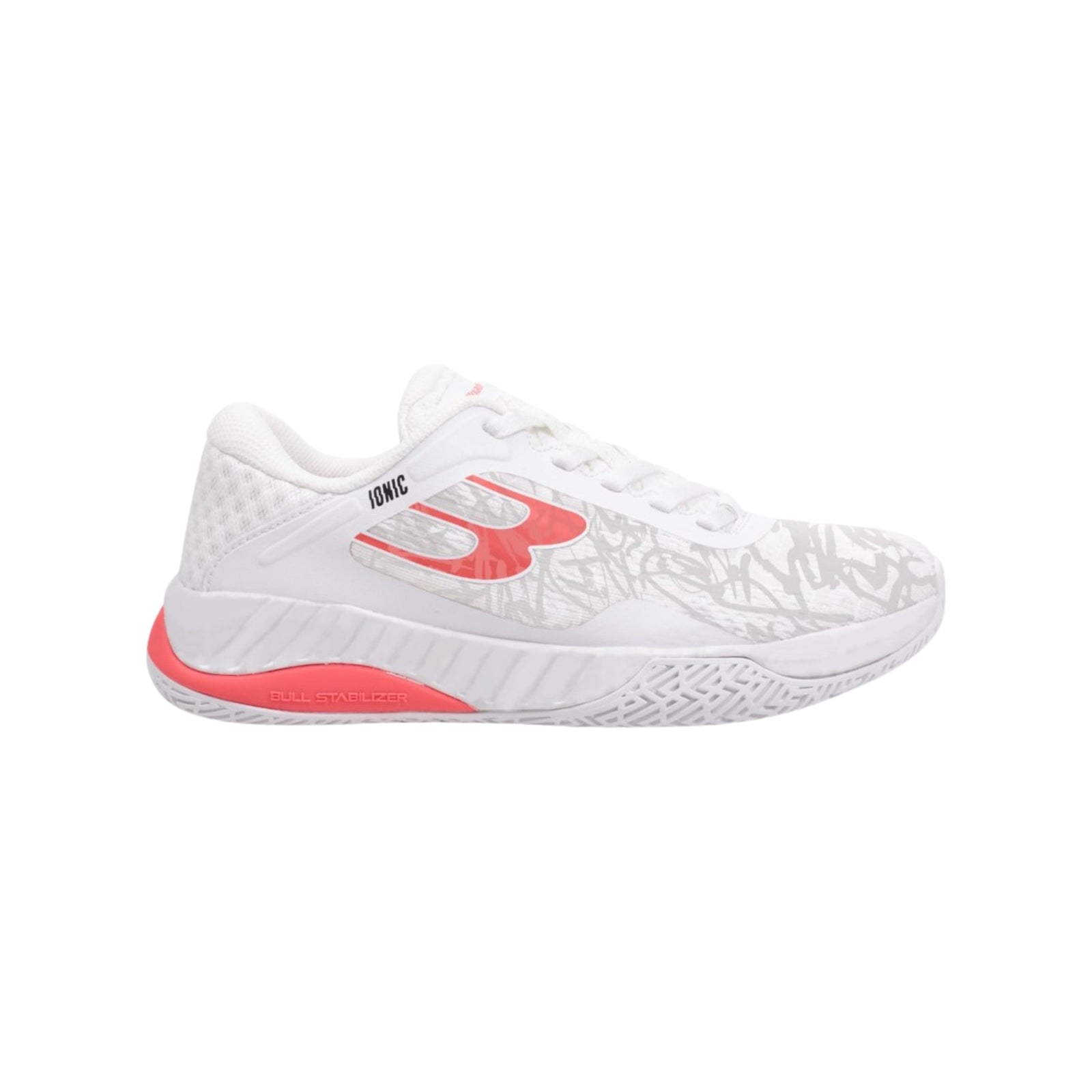 Bullpadel Ionic W 25V Padel Shoes - White/Pink - Cover