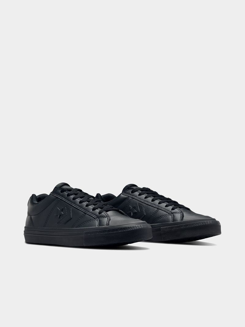 Converse Men's Sport Casual Faux Leather Black Sneakers for Everyday Style