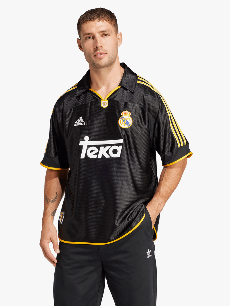Adidas Real Madrid 1999 Heritage Black Football Jersey - Retro Loose Fit Polo