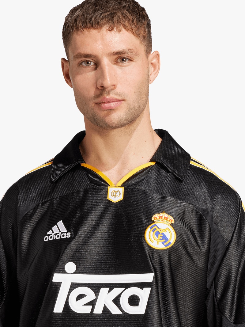 Adidas Real Madrid 1999 Heritage Black Football Jersey - Retro Loose Fit Polo