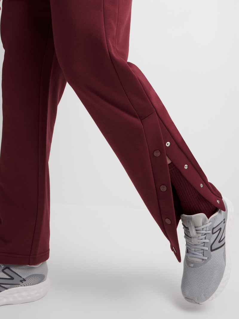 Men's Maroon Open Leg Piping Detail Fleece Joggers – Ultimate Comfort & Style