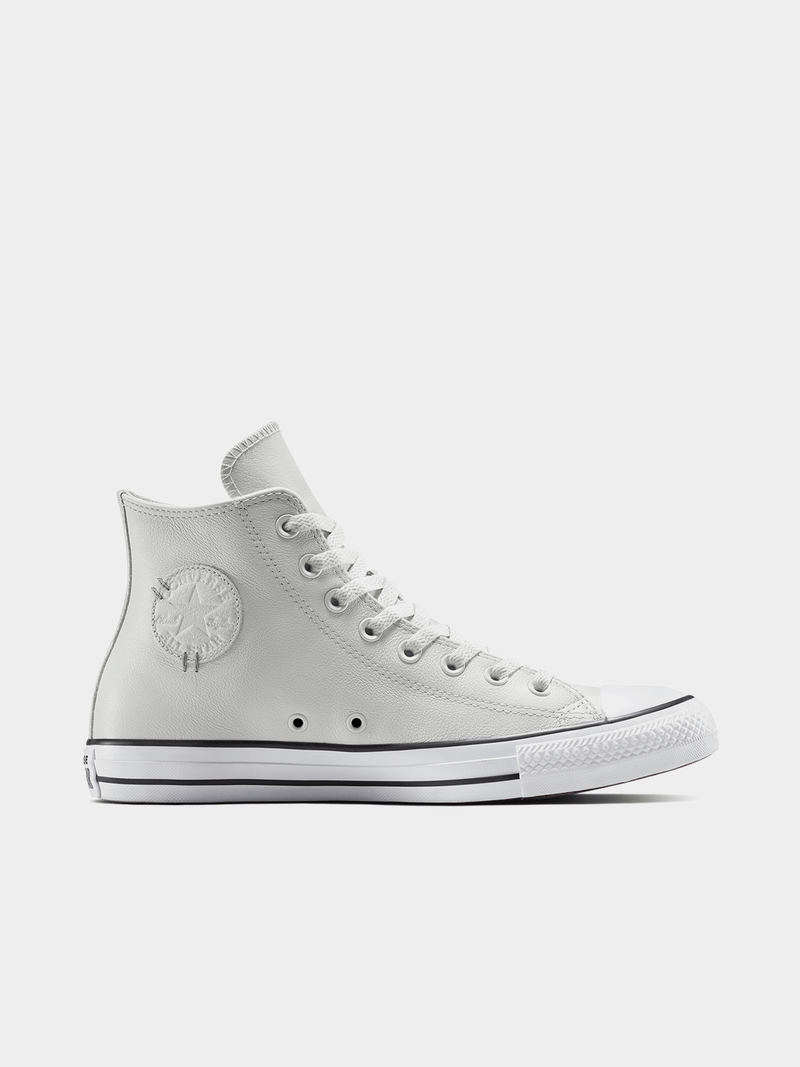 Men's Converse Chuck Taylor All Star Grey Leather High-Top Sneakers Classic Comfort