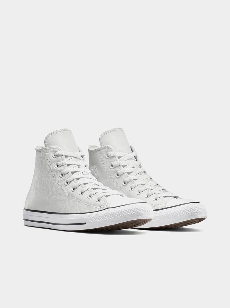 Men's Converse Chuck Taylor All Star Grey Leather High-Top Sneakers Classic Comfort