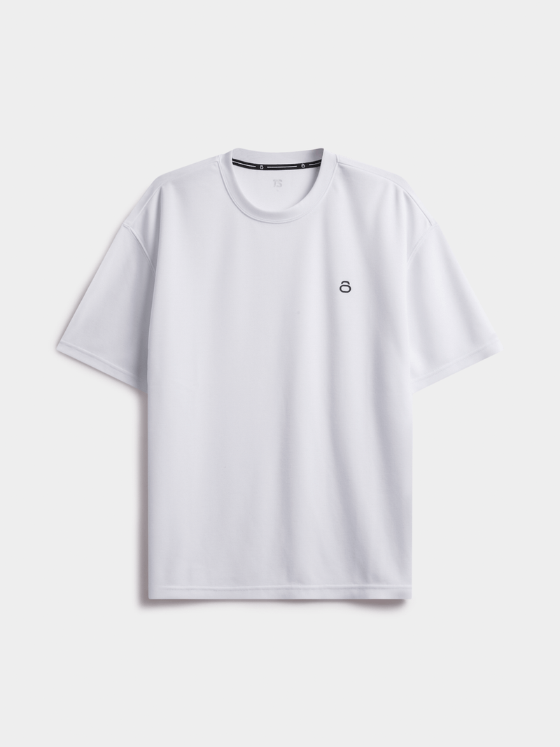 Men's Premium Interlock Tonal White Tee – Soft, Durable, Workout & Style
