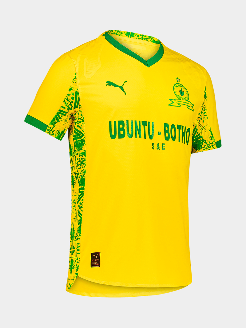 Puma Youth Mamelodi Sundowns Yellow Home Soccer Jersey 25/26 Slim-Fit Tee