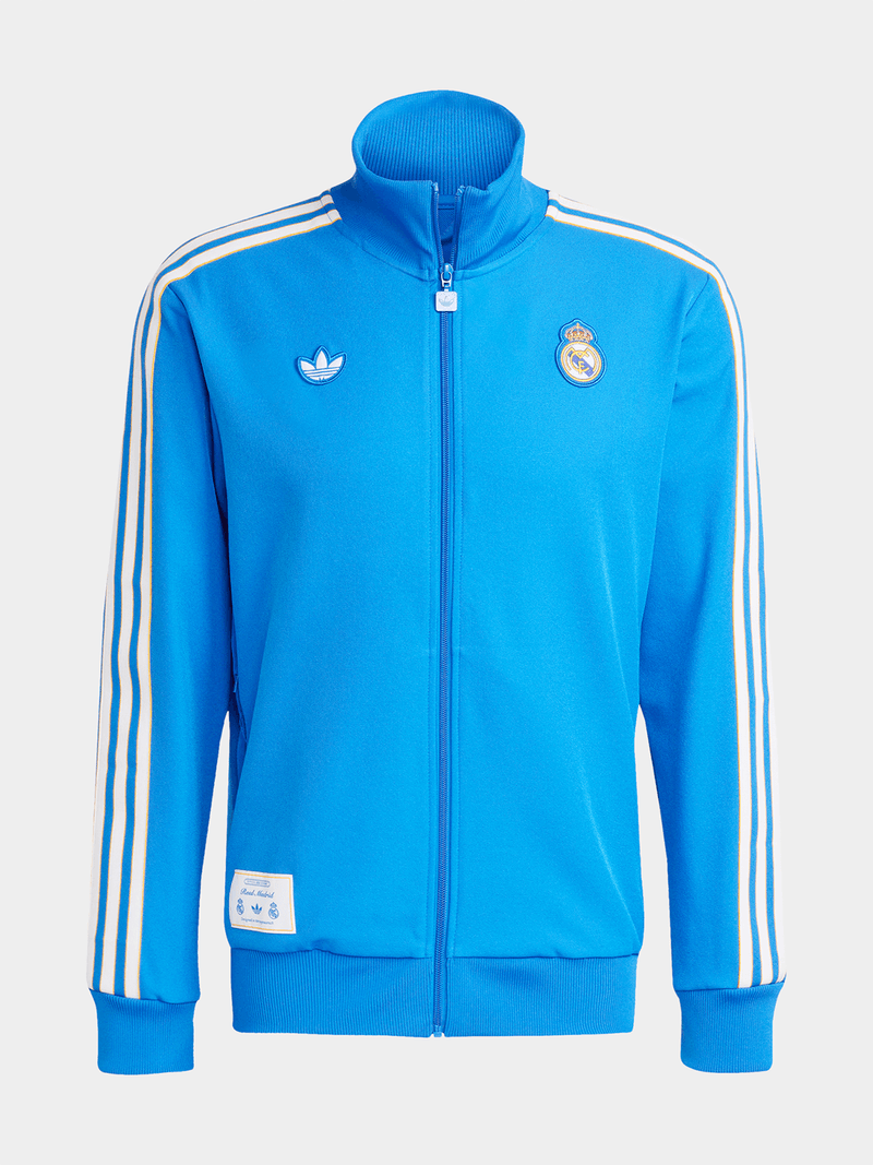 Adidas Men's Real Madrid Blue Terrace Icons Full-Zip Track Top