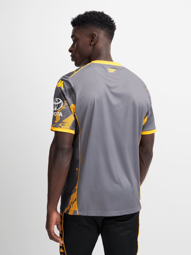 Kappa Men's Kaizer Chiefs Away 25/26 Grey Kombat Performance Stadium Jersey