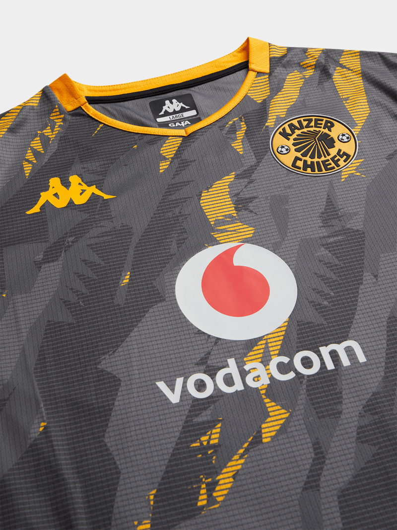 Kappa Men's Kaizer Chiefs Away 25/26 Grey Kombat Performance Stadium Jersey