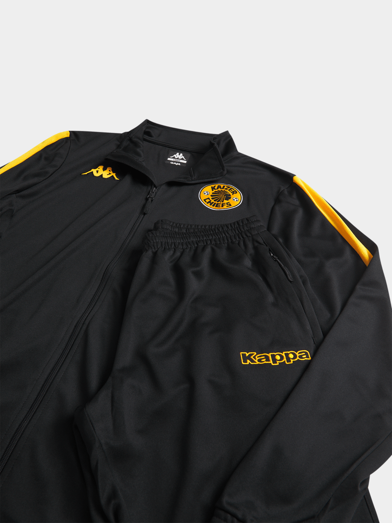 Kappa Men's Kaizer Chiefs Salcito Black Tracksuit - Premium Synthetic Comfort Set