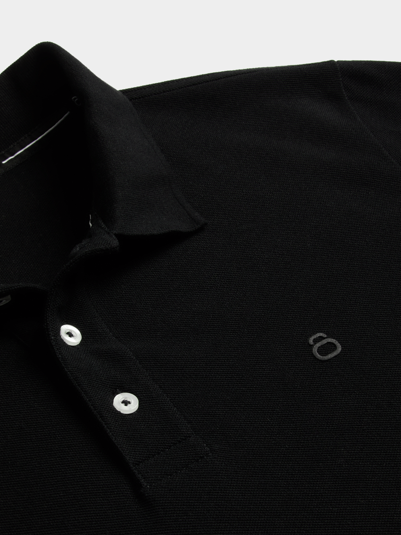 TS Men's Everyday Pique Black Golfer Shirt - Comfortable Cotton Regular Fit
