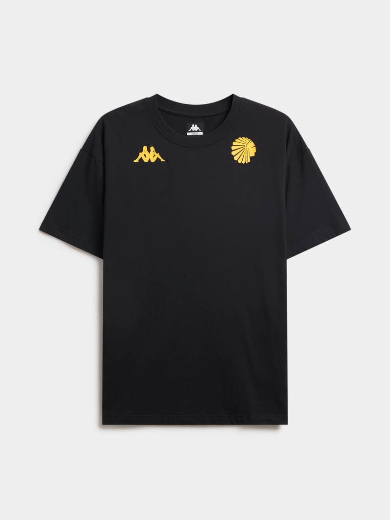 Kappa Kaizer Chiefs Amemod Black Cotton Regular Fit Short Sleeve Tee