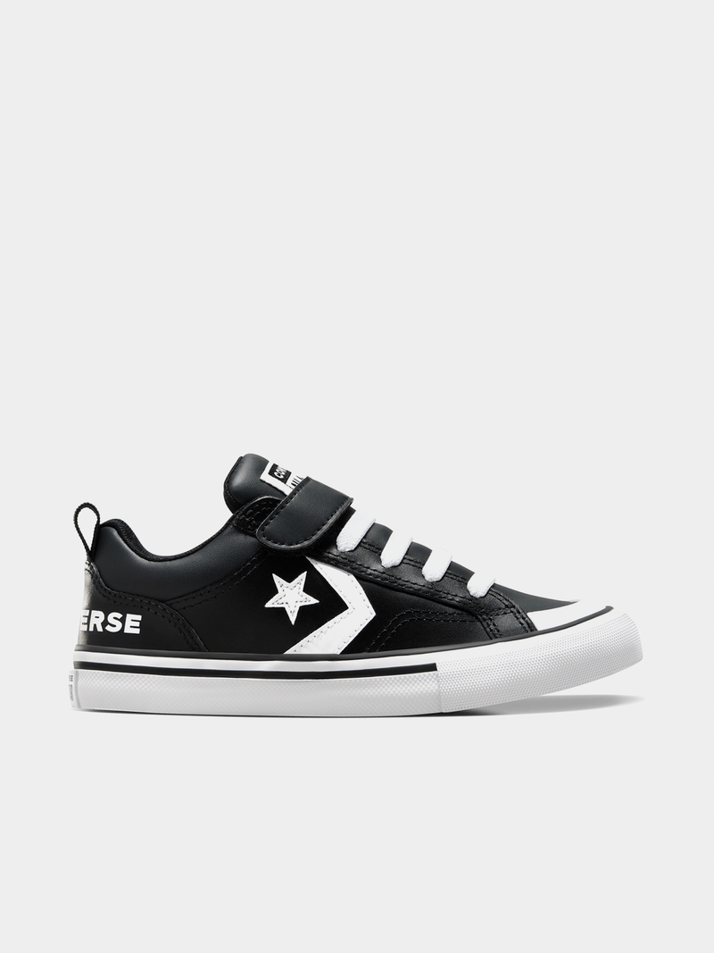 Converse Junior Pre-School Pro Blaze Leather Black/White Sneakers for Active Kids