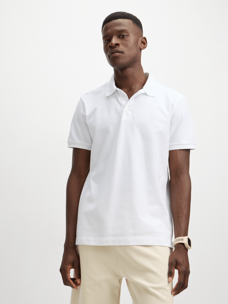 TS Men's Everyday Pique White Golfer Polo - Classic Sporty Comfort