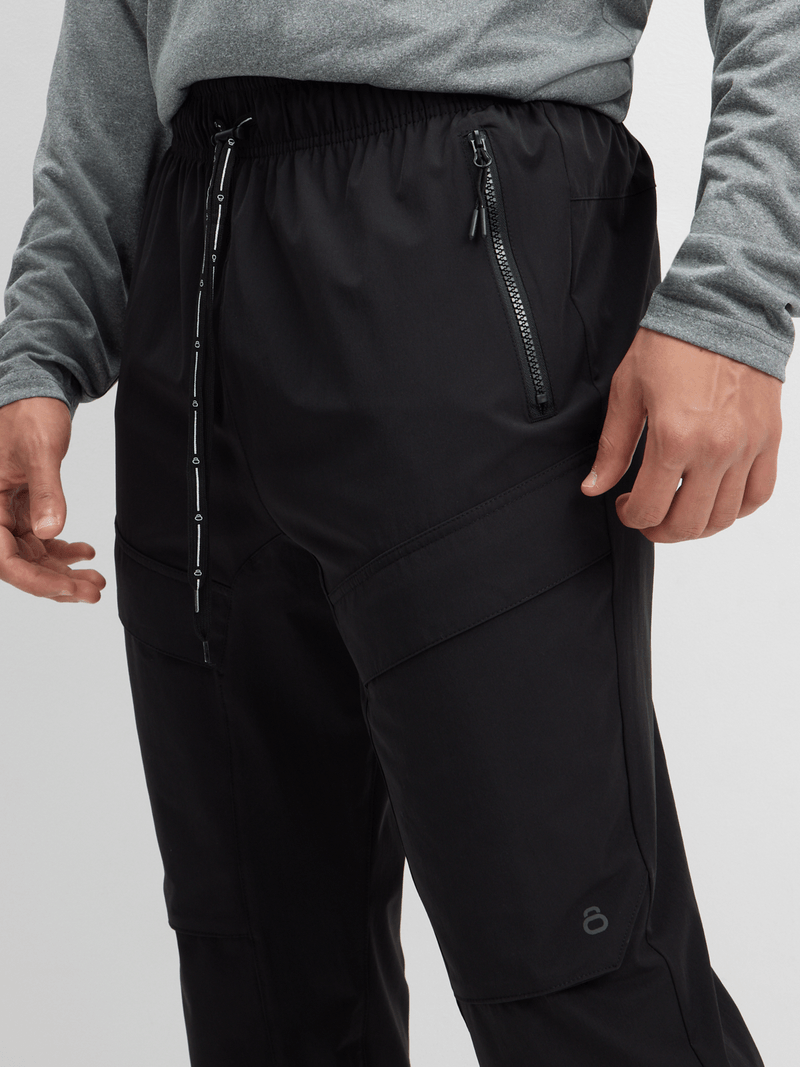 TS Men's Agility Cargo Black Trackpants: Flexible, Durable, Multi-Pocket Training Pants
