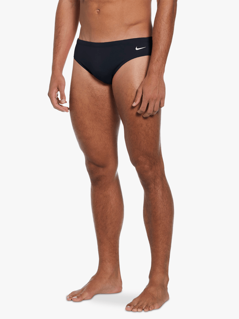 Nike Men's HydraStrong Solid Black Performance Swim Brief - Durable, Comfort Fit