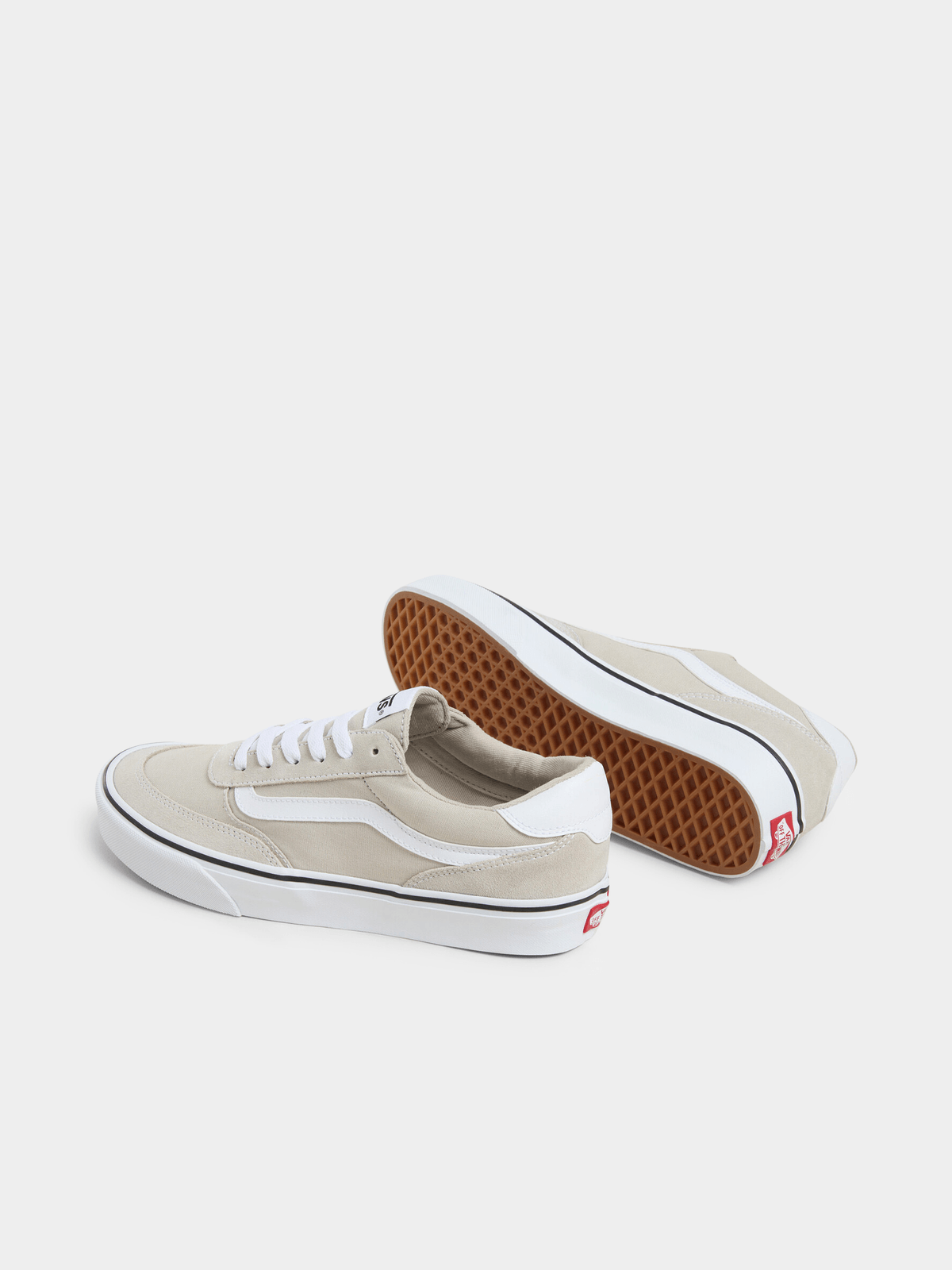 Vans Men's Primary Check Old Skool Grey/White Suede Canvas Sneakers