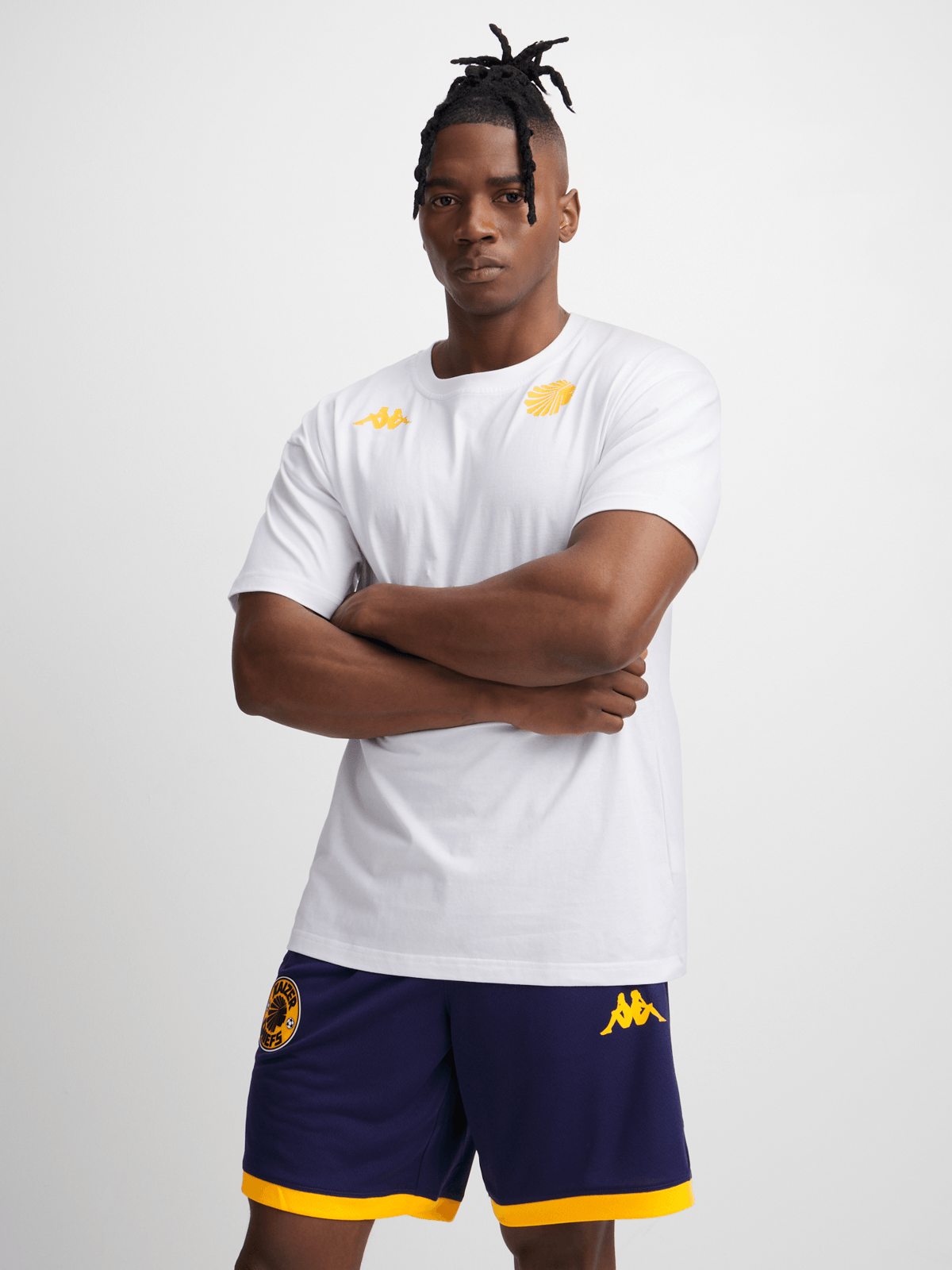 Kappa Men's Kaizer Chiefs Amemod White Fan T-Shirt - Official Team Gear