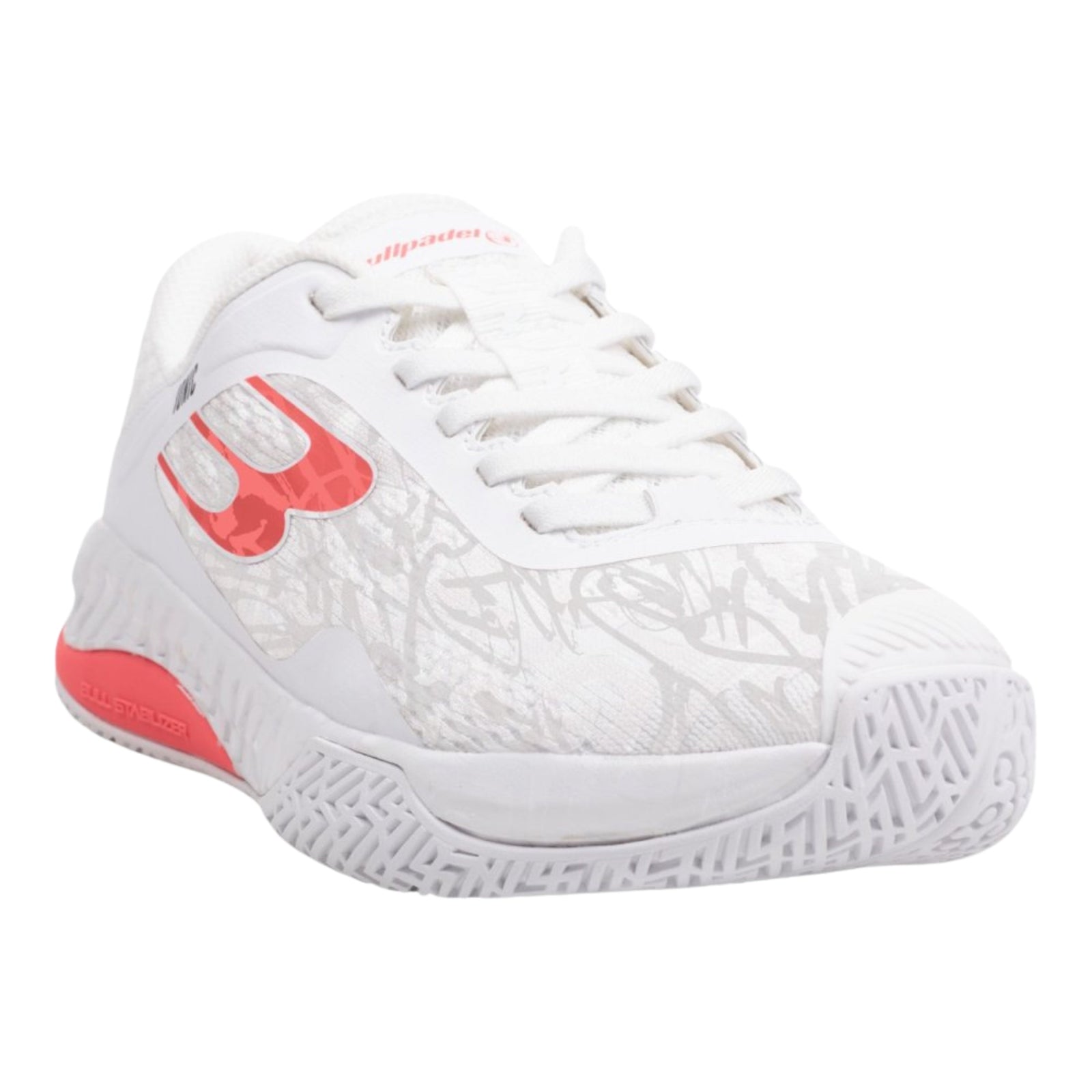 Bullpadel Ionic W 25V Padel Shoes - White/Pink - Cover