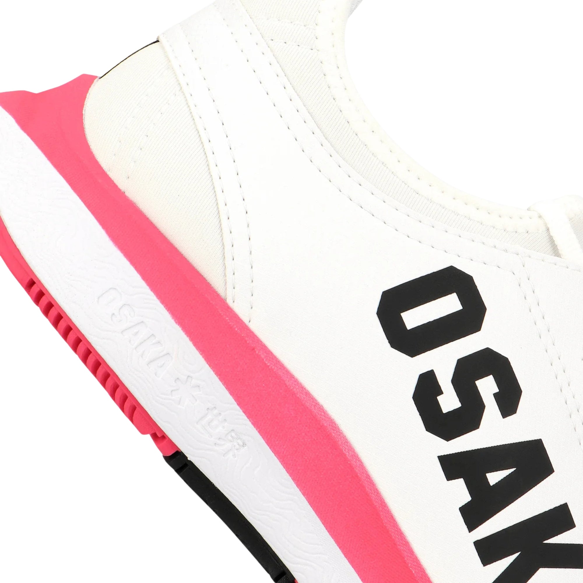 Osaka Furo Court Shoes - White/Raspberry - Logo