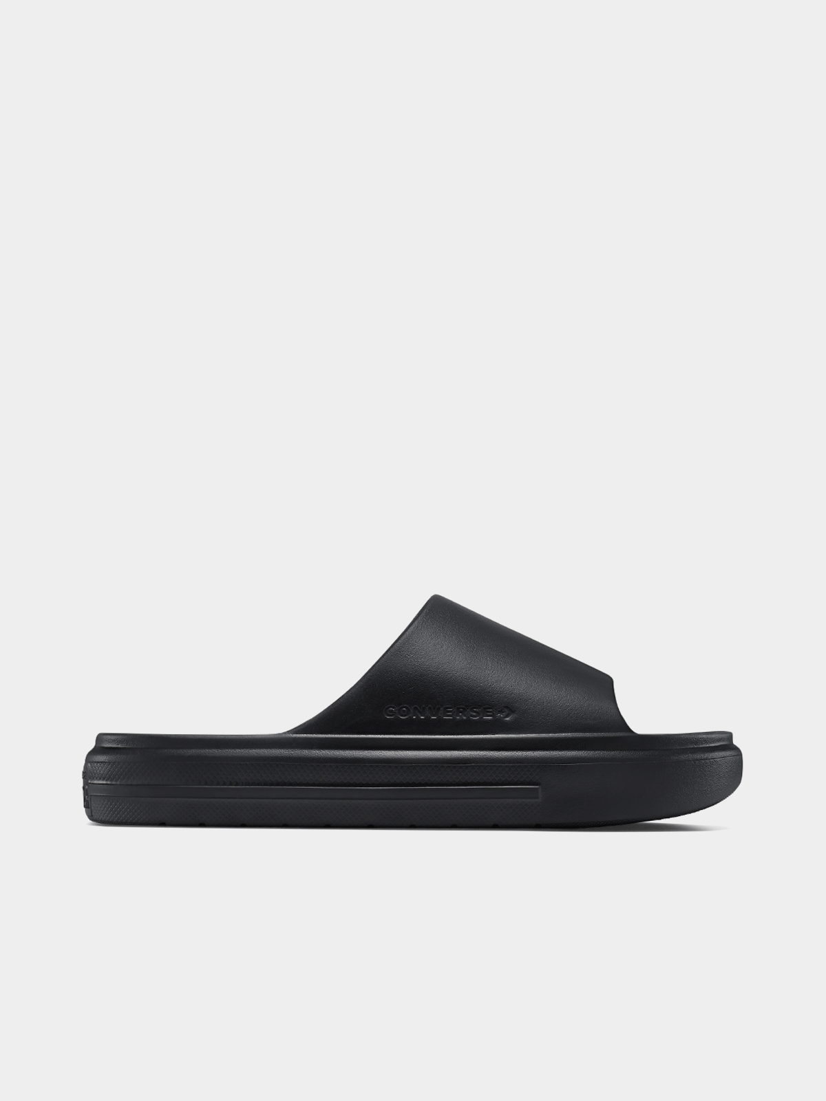 Converse Men's Essential Black Slides: Cushioned EVA Comfort, Durable Pool & Beach Sandal