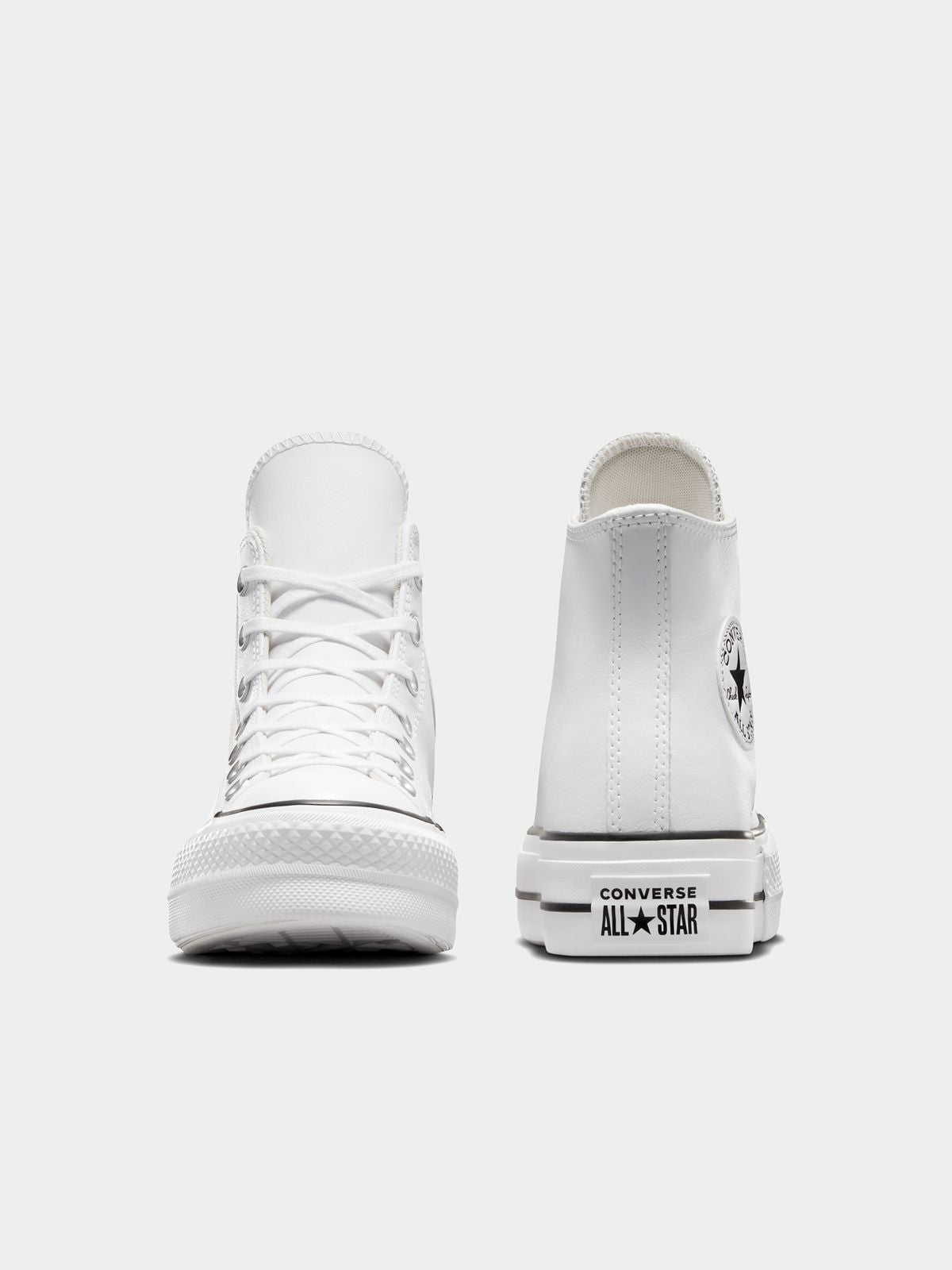 Women's Converse Chuck Taylor All Star Leather White Platform High-Top Sneakers