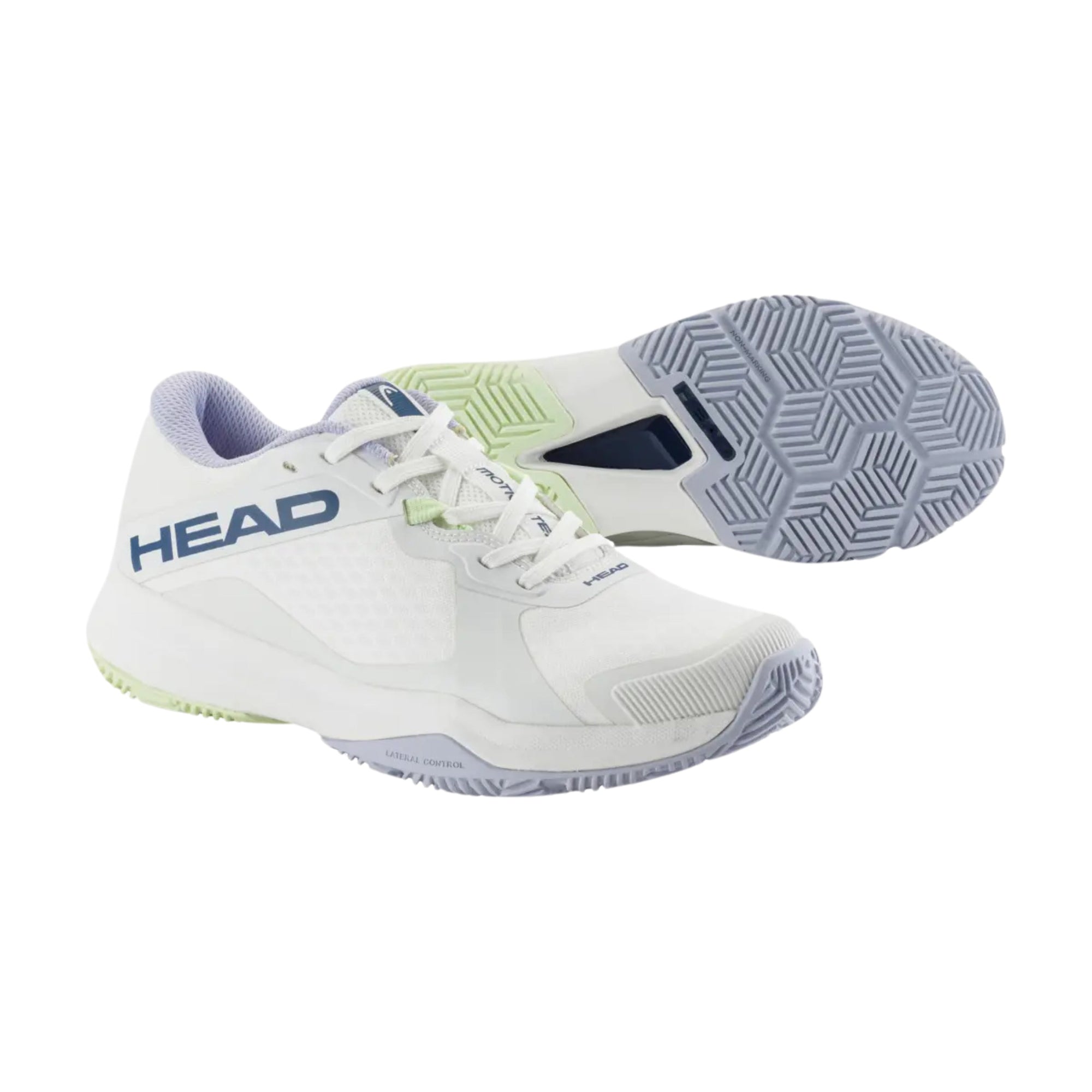 Head Motion Team Women's Padel Shoes - White/Lavender - Two Shoe