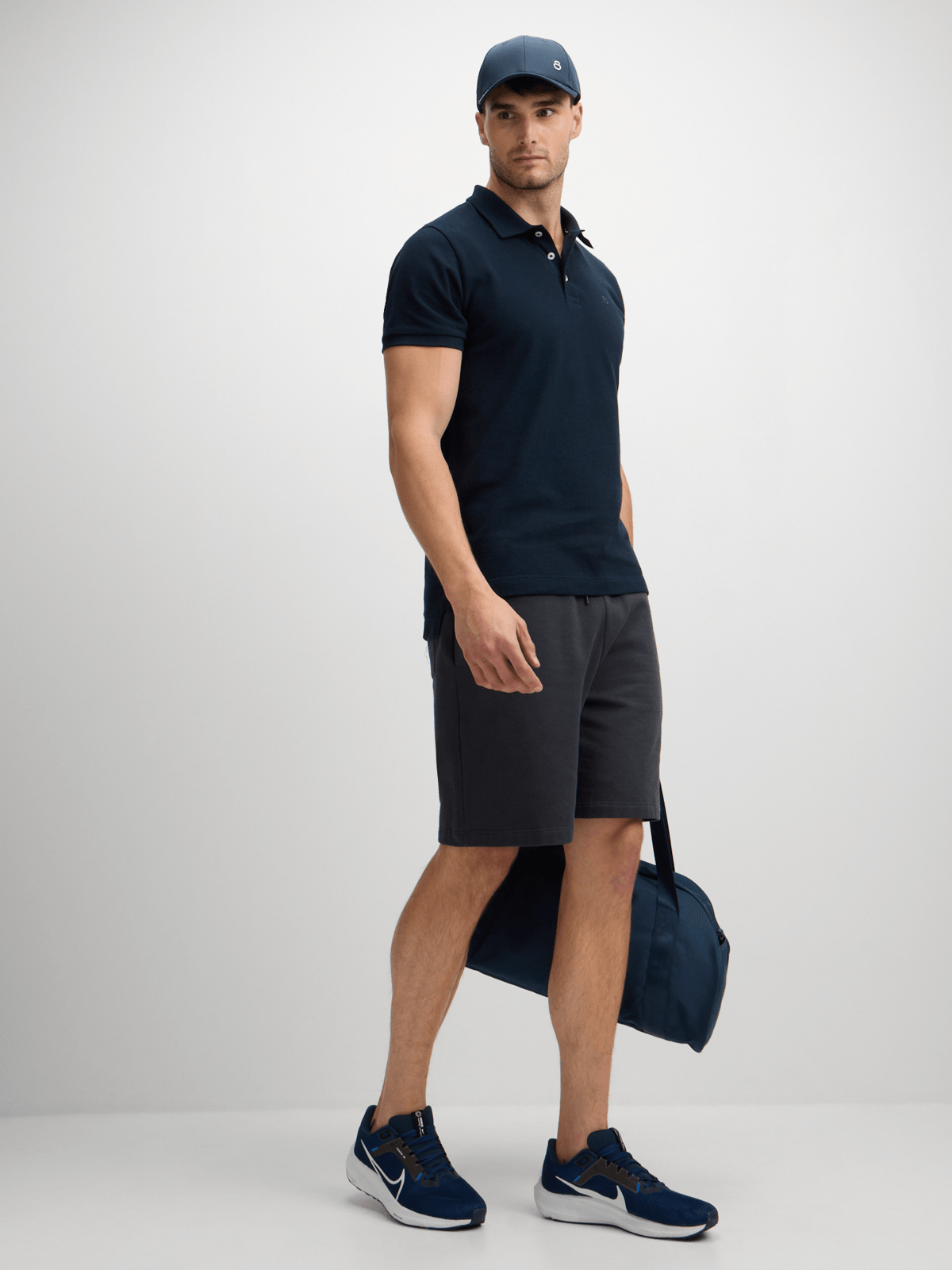 Men's Navy Pique Cotton Polo Shirt – Comfortable Everyday Golfer Top