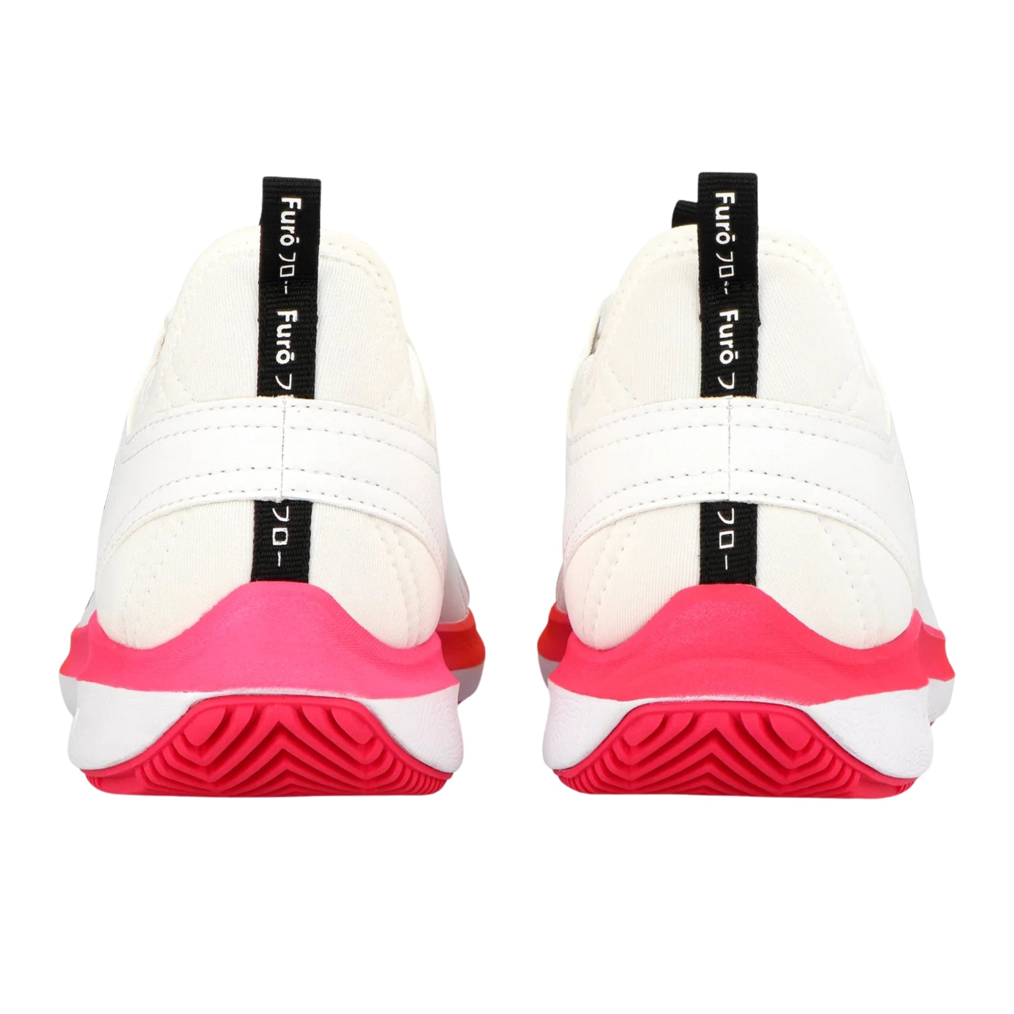 Osaka Furo Court Shoes - White/Raspberry - Back