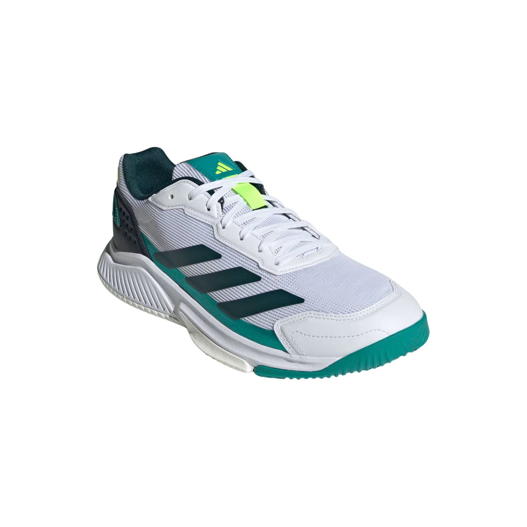 Adidas Courtquick Padel Shoes - White/Aurora Ivy - Left