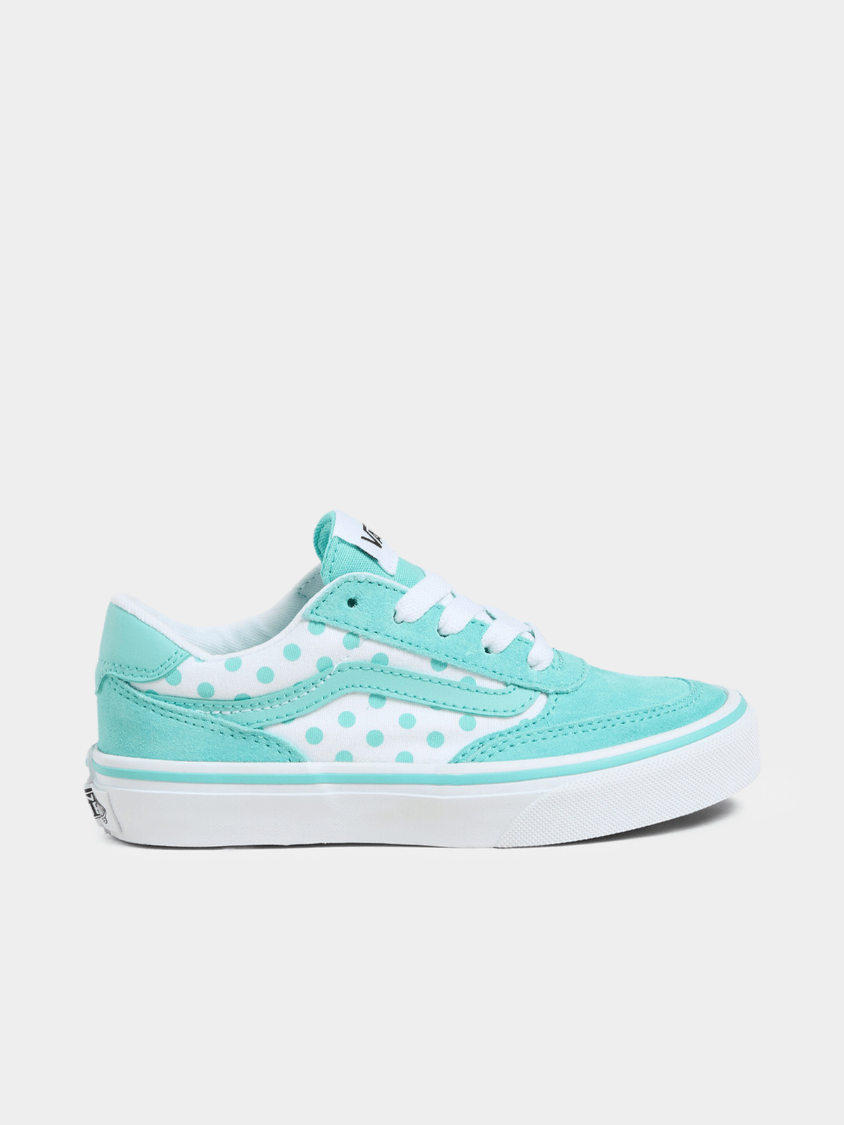 Vans Junior Grade-School Polkadot Mint White Sneakers - Durable Canvas Skate Shoes