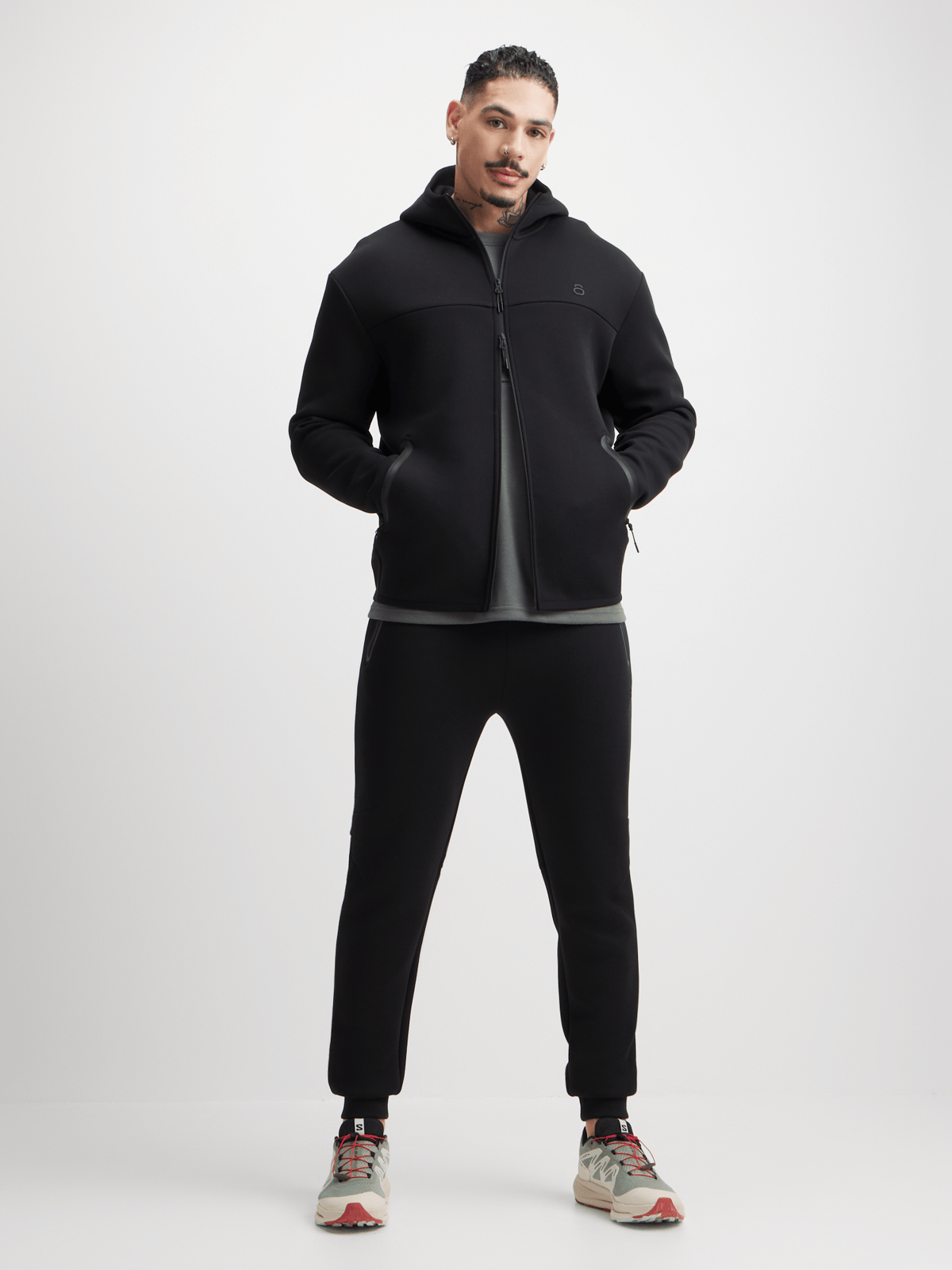 TS Men's Studio-Tech Black Jogger Pants with Side Popper Closures