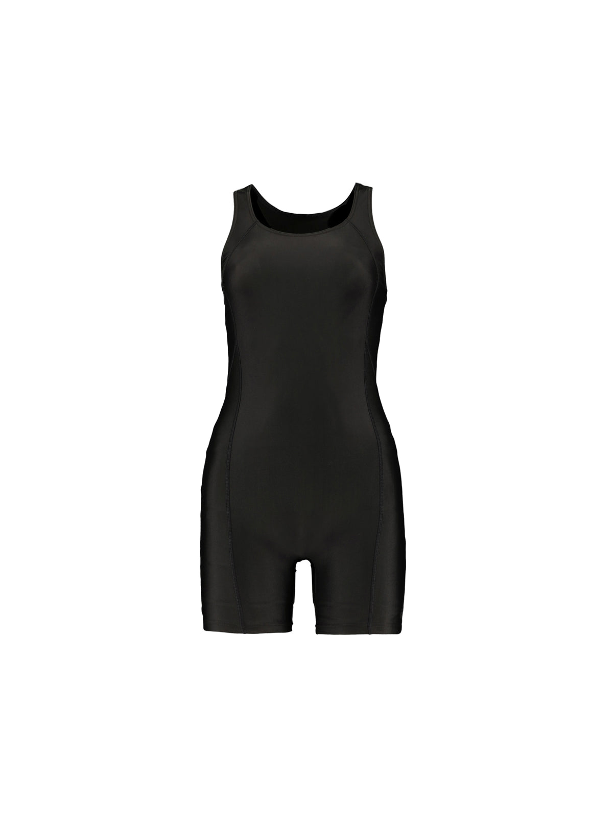 Women's Classic Black Boyleg Swimsuit - Ultimate Comfort, Full Coverage Swimwear