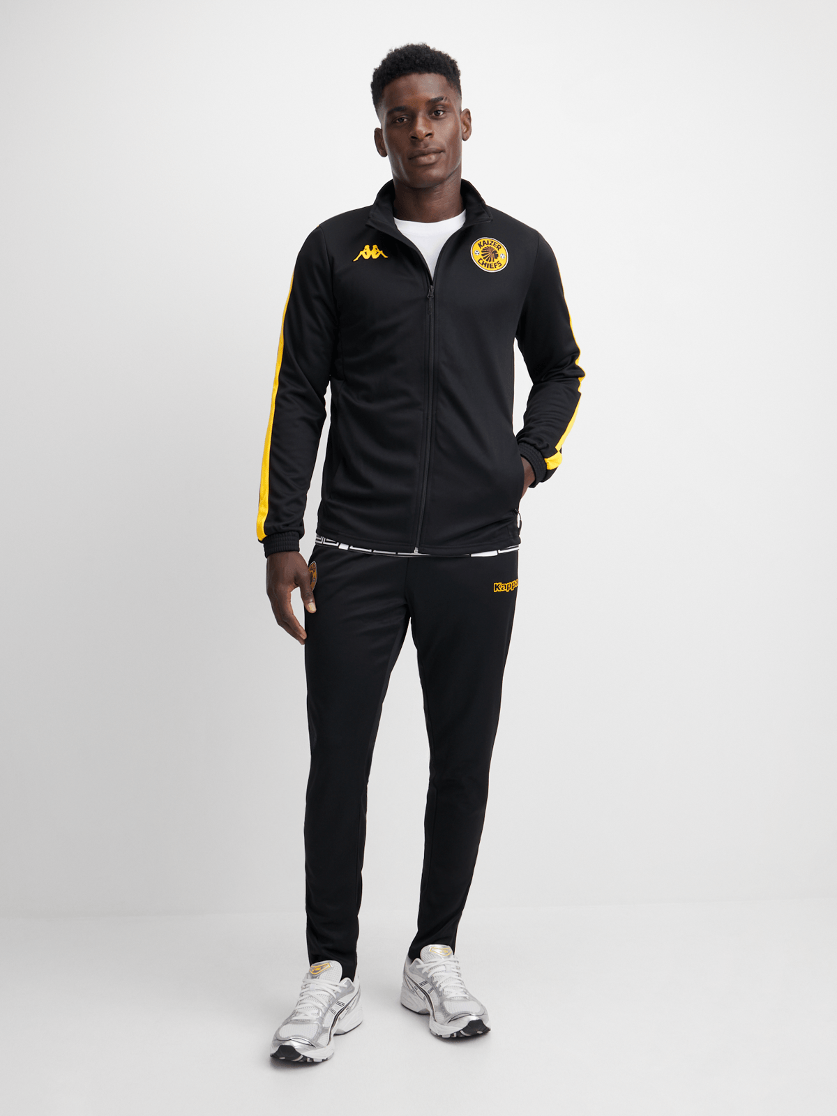 Kappa Men's Kaizer Chiefs Salcito Black Tracksuit - Premium Synthetic Comfort Set