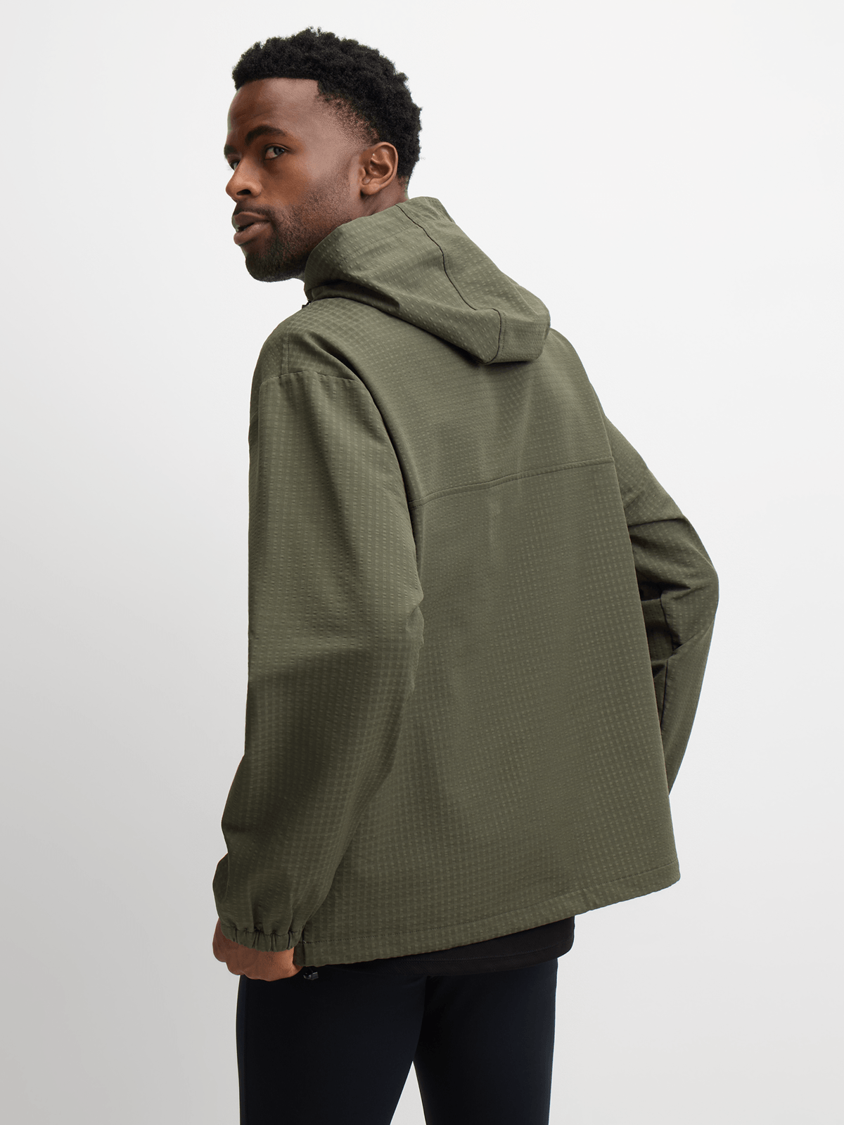 Men's Hybrid Performance Fatigue Jacket: Textured Zip-Through Design for Active Lifestyles