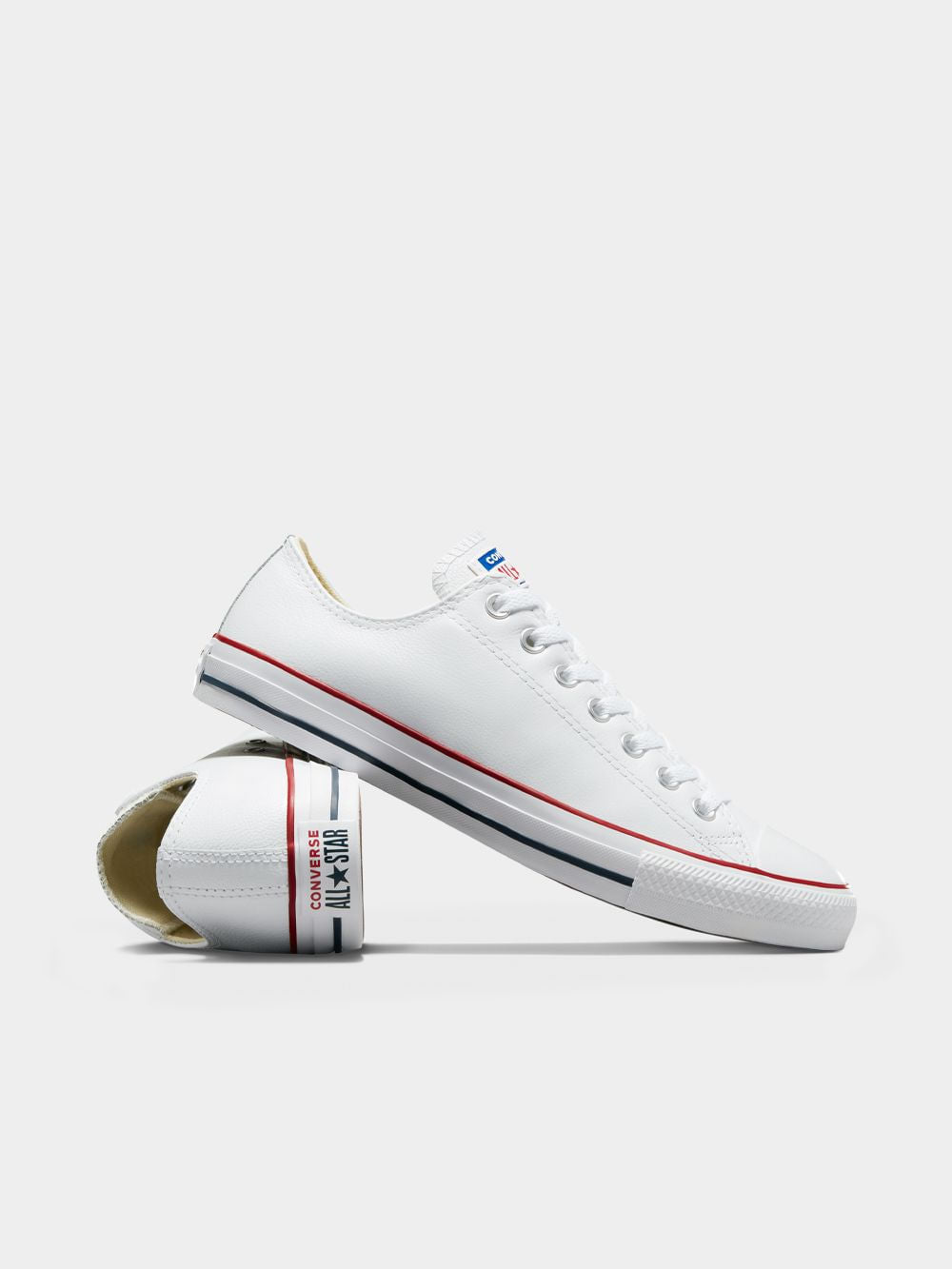 Iconic Converse Chuck Taylor All Star White Leather Low-Top Sneakers for Men