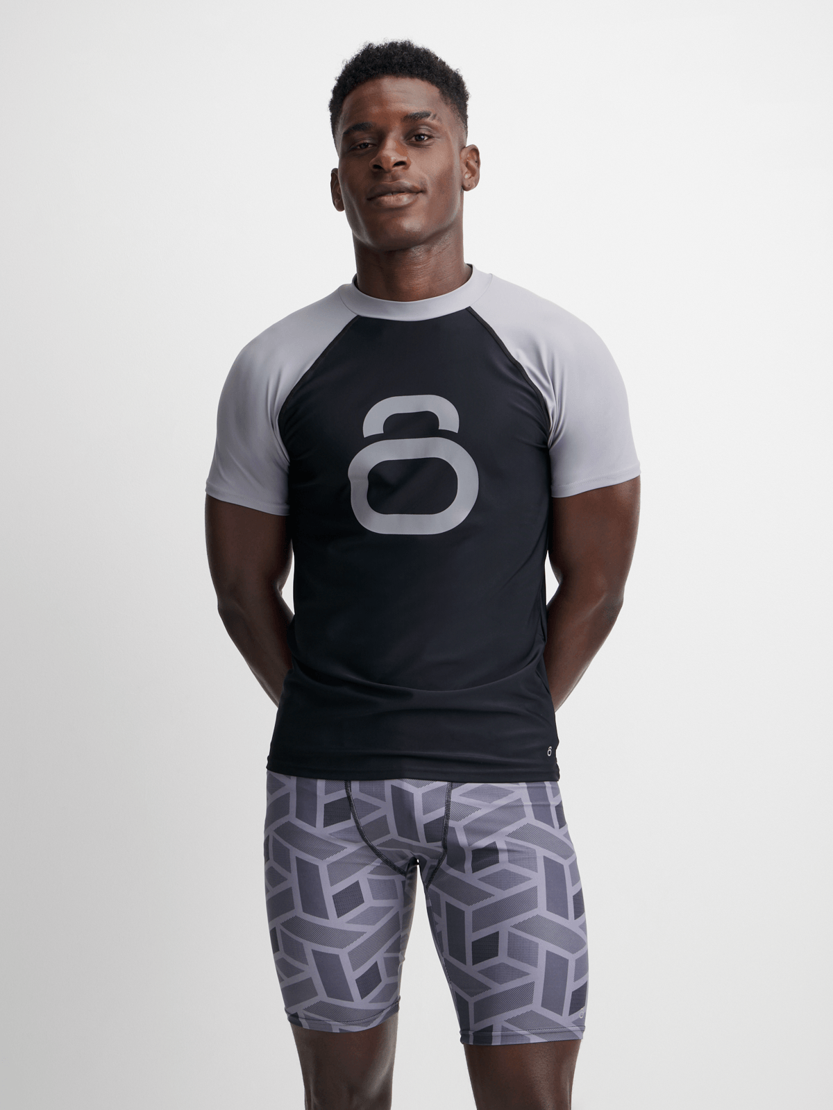 TS KB Men's Performance All-Over Print Grey Jammer Swim Trunks
