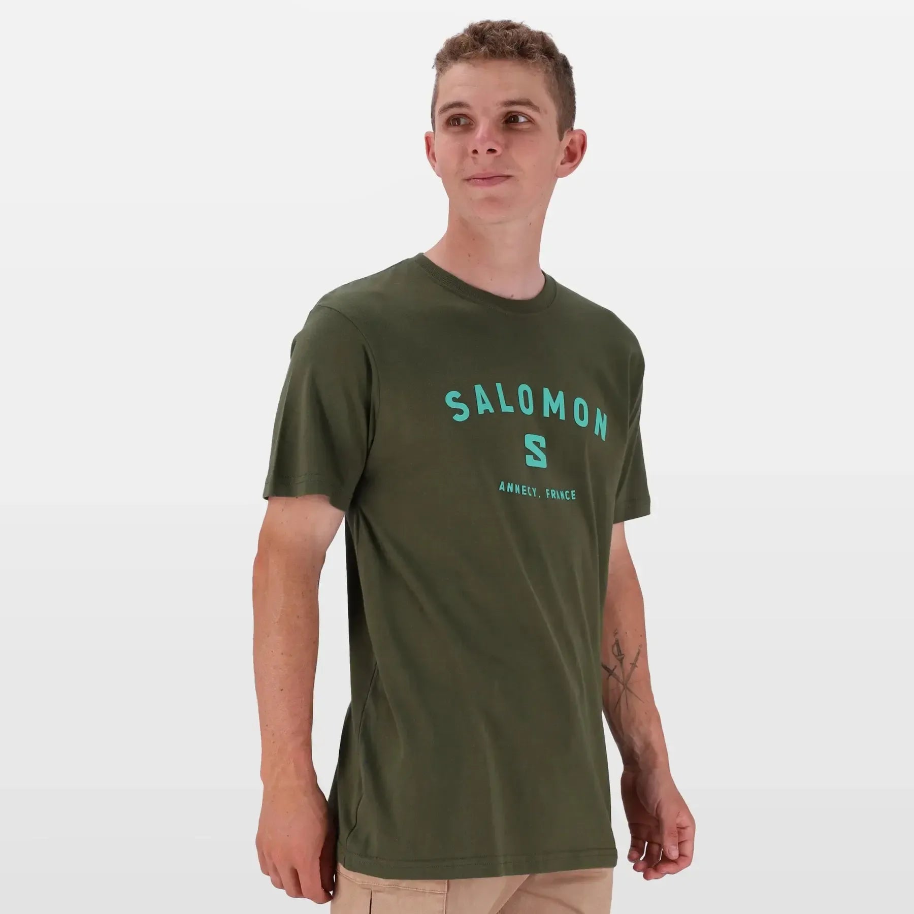 Salomon Men's Alpine Cotton T-Shirt: Sporty, Comfortable, Classic Crew Neck Top