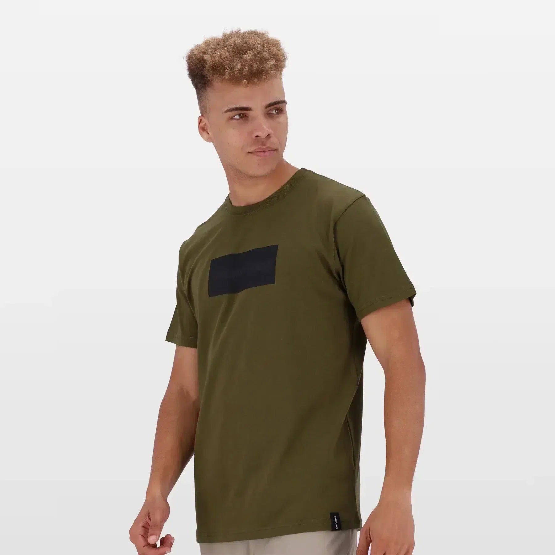 Salomon Block Out Men's Short Sleeve Cotton Tee - Breathable Graphic Print