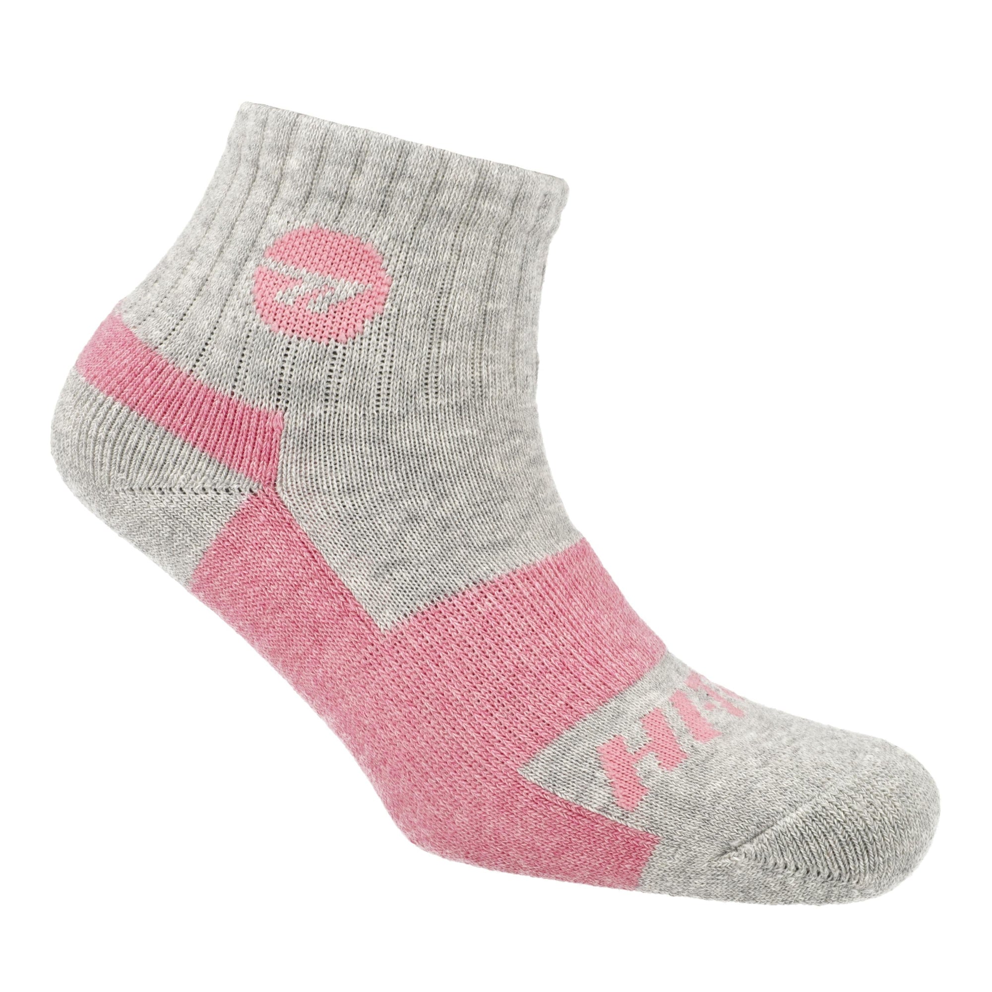 Hi-Tec Ladies Exploration Short Socks: Cushioned Heel, Non-Slip Rib Top