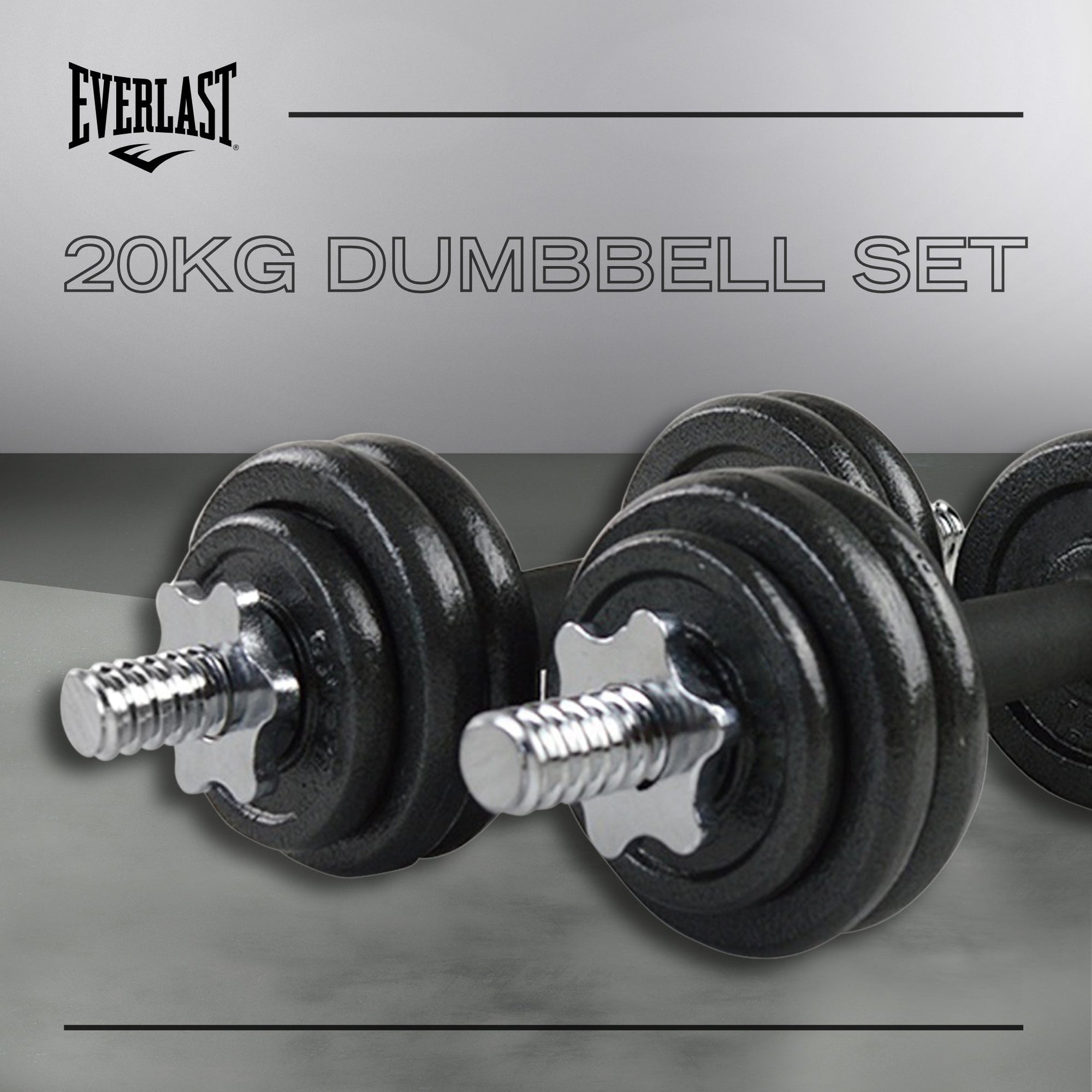 20KG CAST IRON DUMBBELL SET