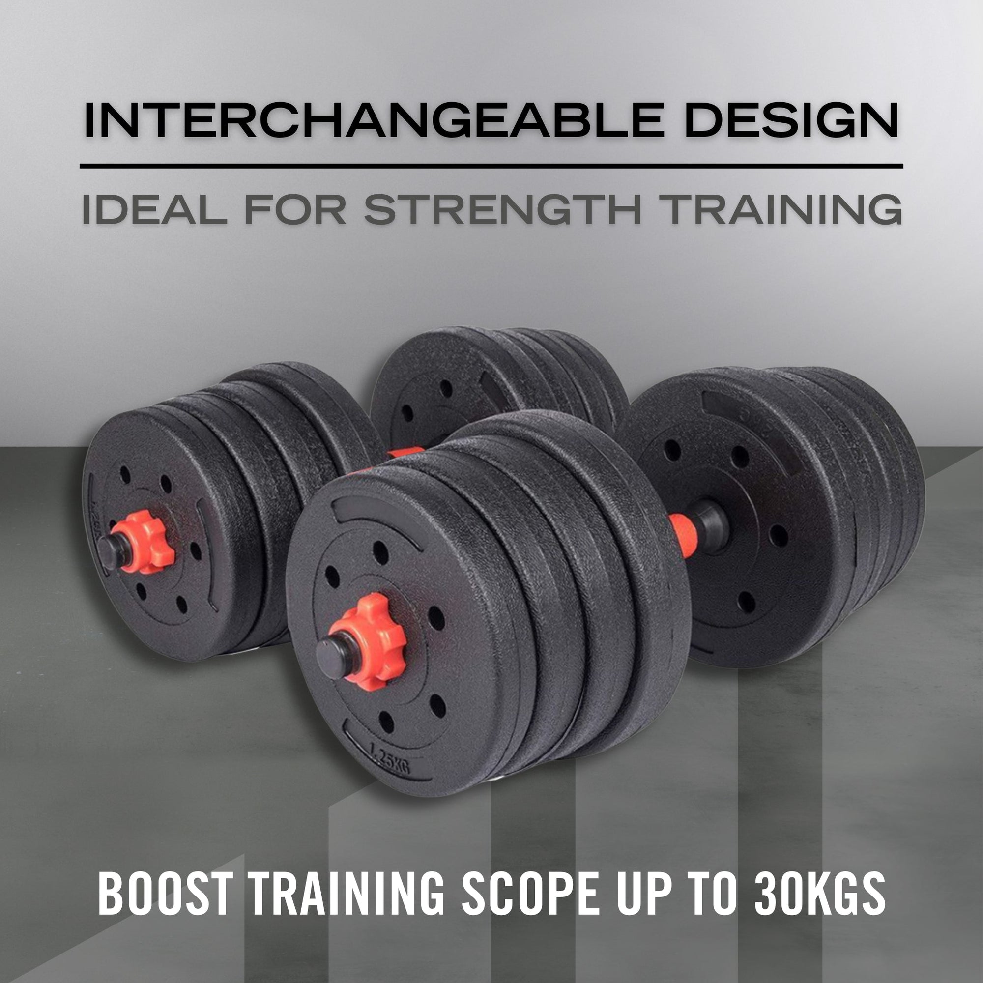 30KG VINYL BARBELL & DUMBBELL SET