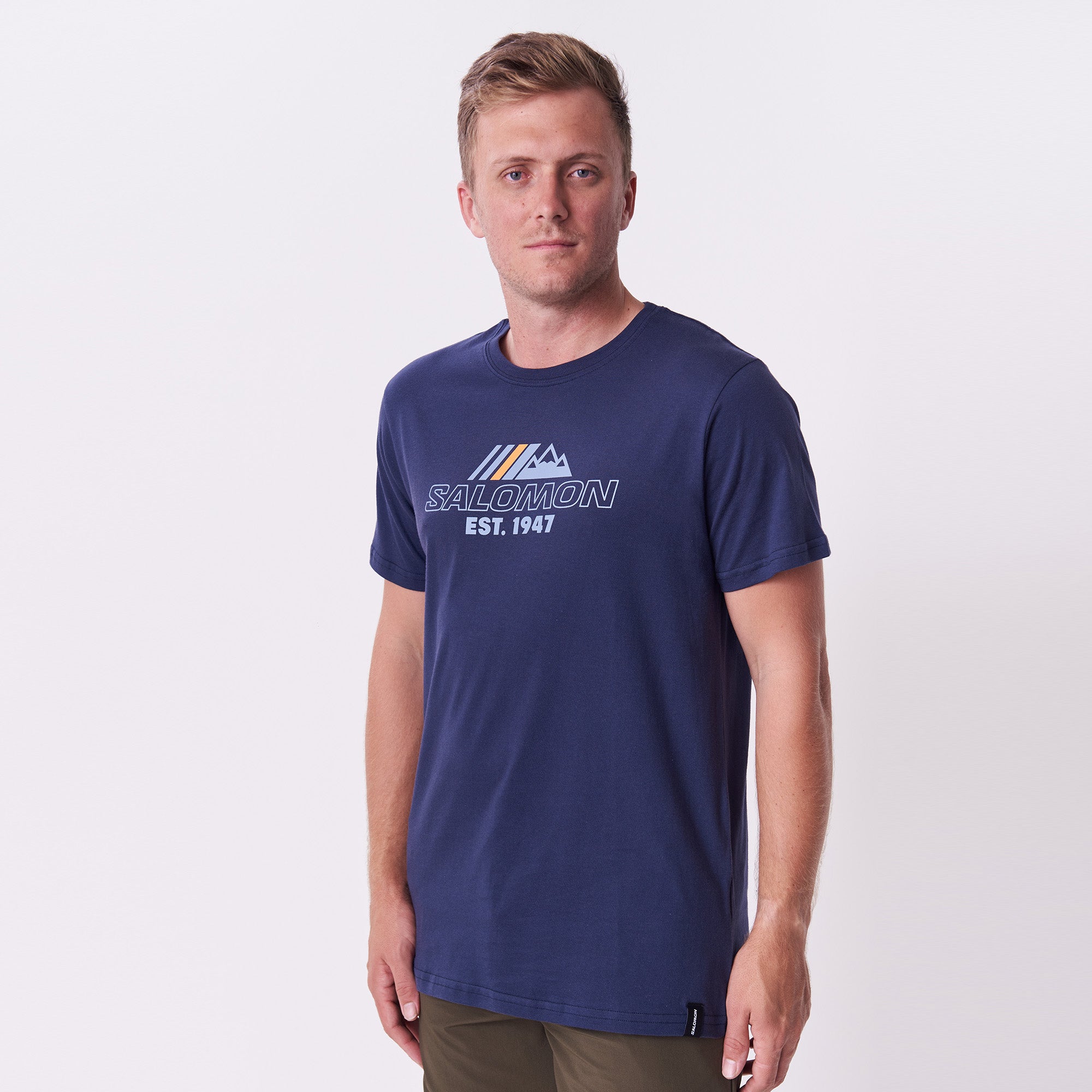 Salomon Men's High Peak Cotton Graphic Tee – Regular Fit, Night Sky