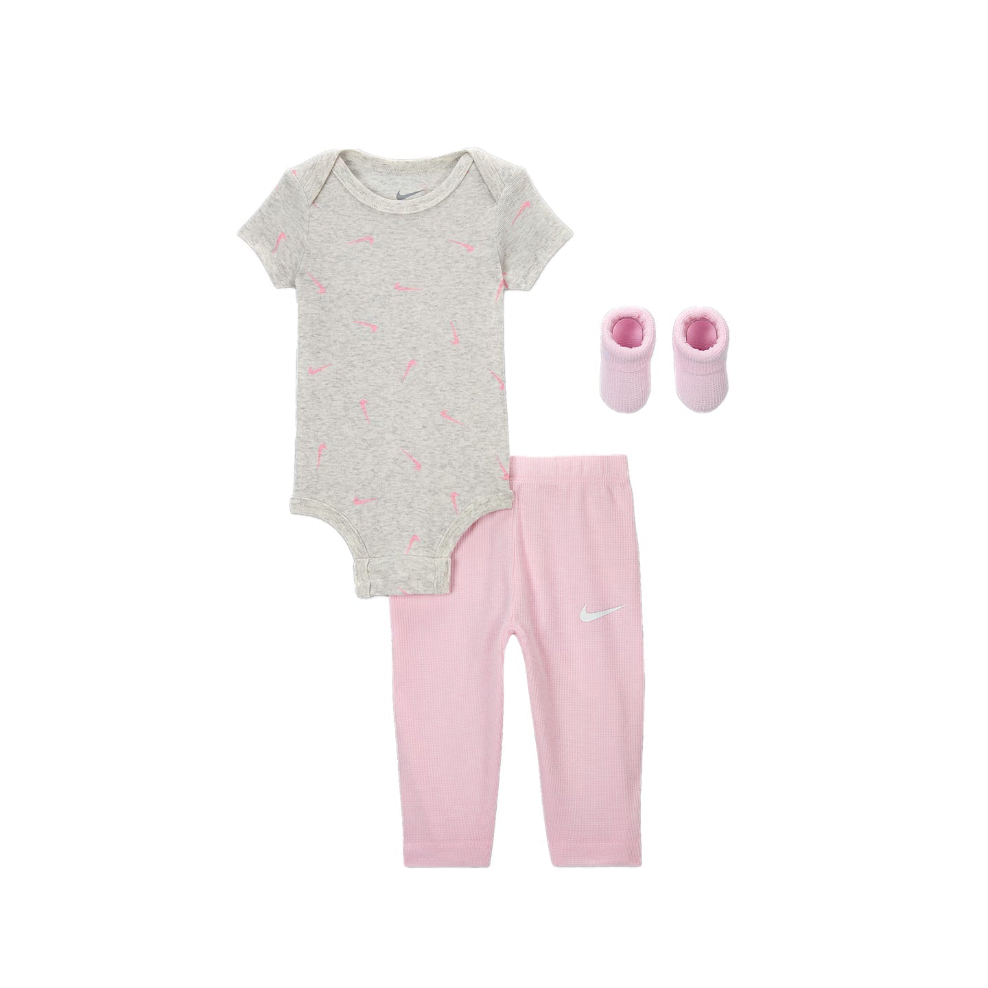 Nike NHN 3 Piece Bodysuit & Waffle Pant - Pink Foam