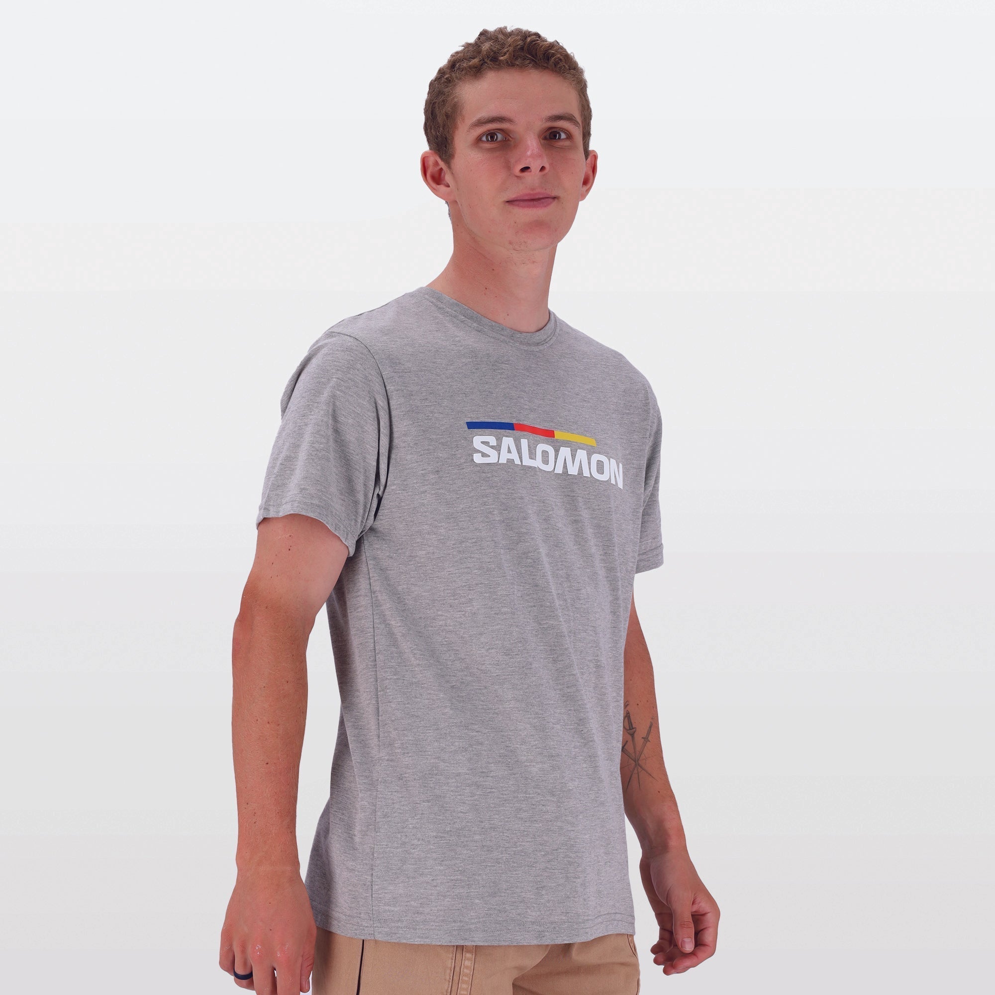 Salomon Men's Old Racer II Cotton Logo Tee - Comfortable Regular Fit