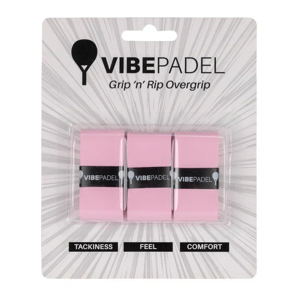 Vibe Padel Grip 'n' Rip Overgrips - Pink